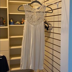 Boho flowy off white lace dress